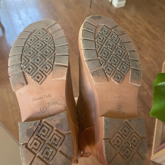 Brown Vegan Leather Ankle Boots with Buckles - Picture 4 of 6